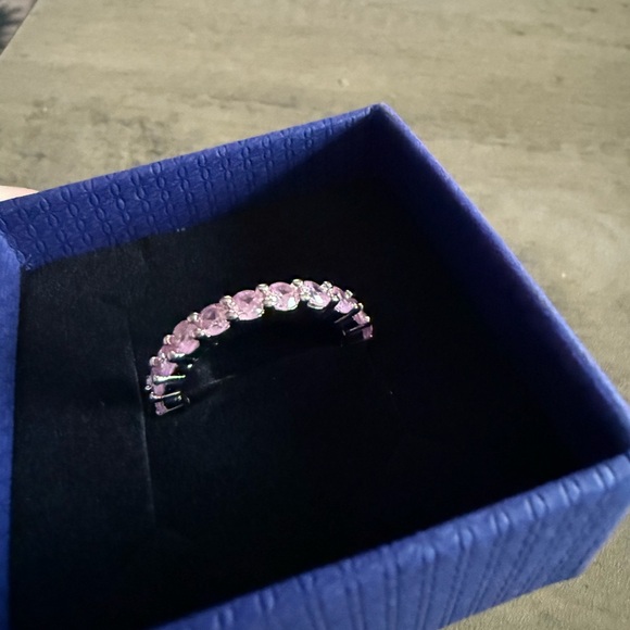 Swarovski Pink Crystal Silver Ring - Picture 2 of 4